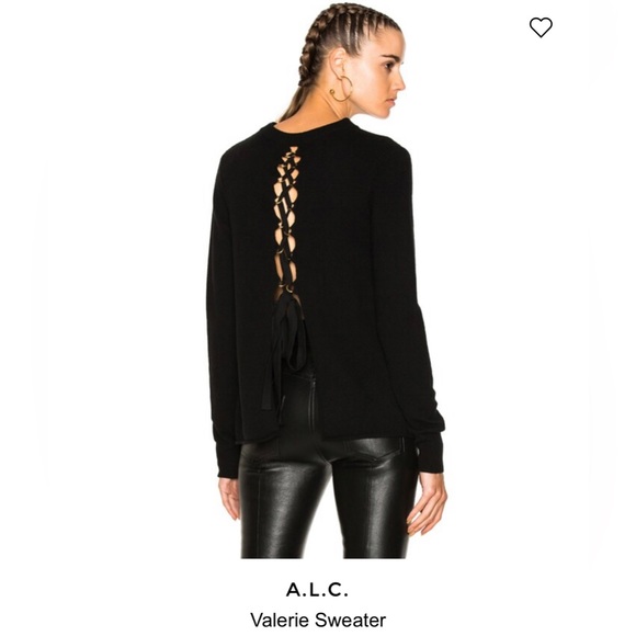 A.L.C. Valerie Wool Cashmere Blend Lace Up Sweater Size Large